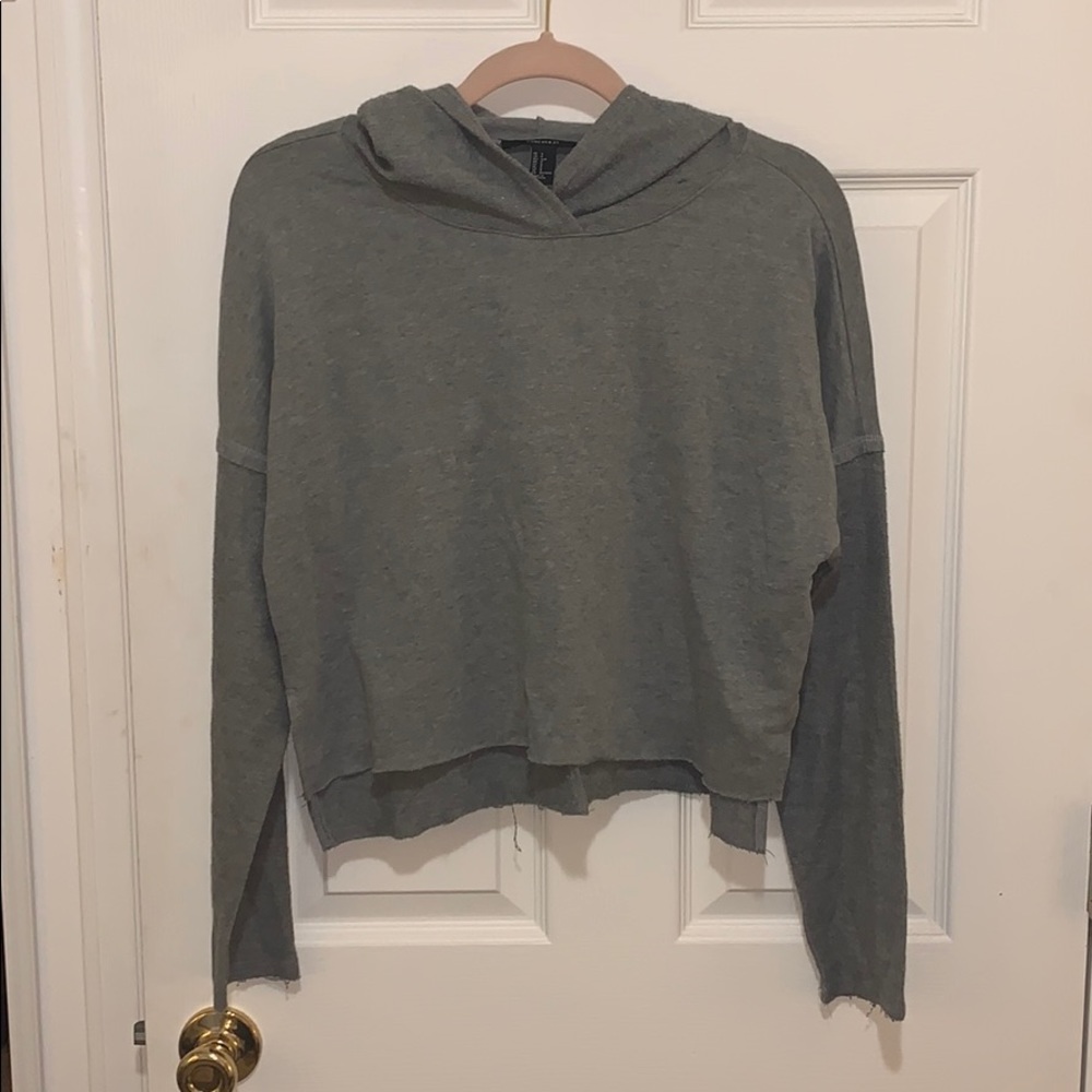 Grey cropped hoodie